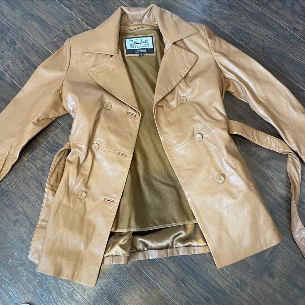 Camel Leather Jacket - image 1